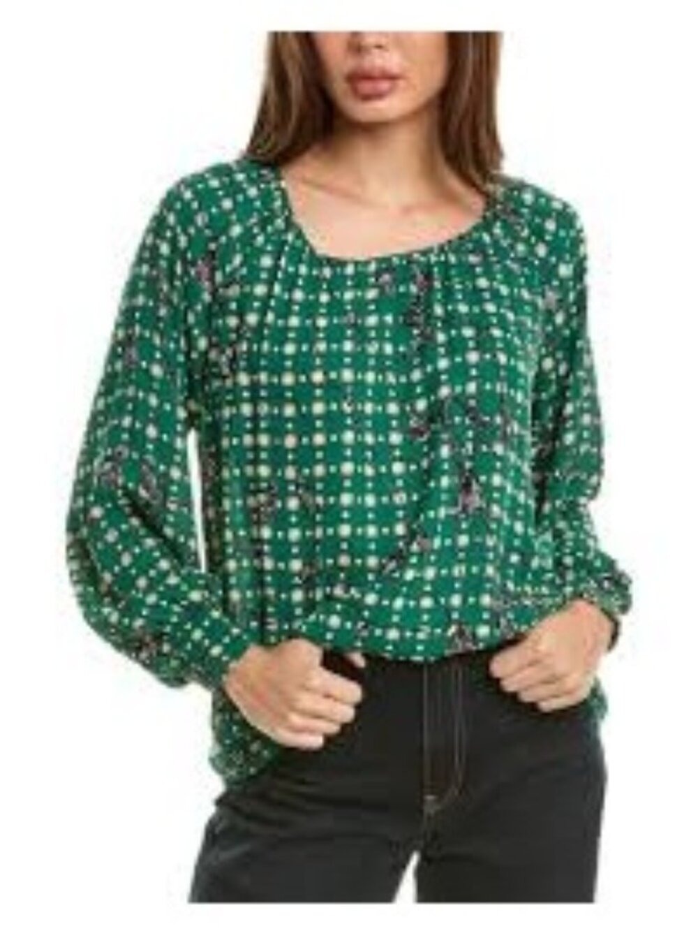 CAbi Voyage Blouse Green NWOT Medium